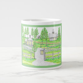 Taza De Café Gigante Sunny Hill Farm Green Jumbo Mug