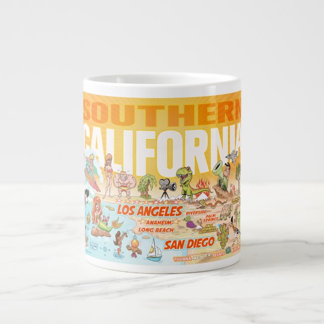 Taza De Café Gigante Sunny Southern California Jumbo Mug (Frente)