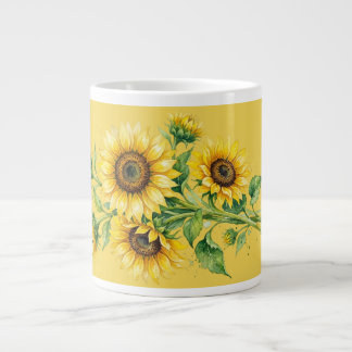 Taza De Café Gigante Sunny Sunflowers Specialty Mug