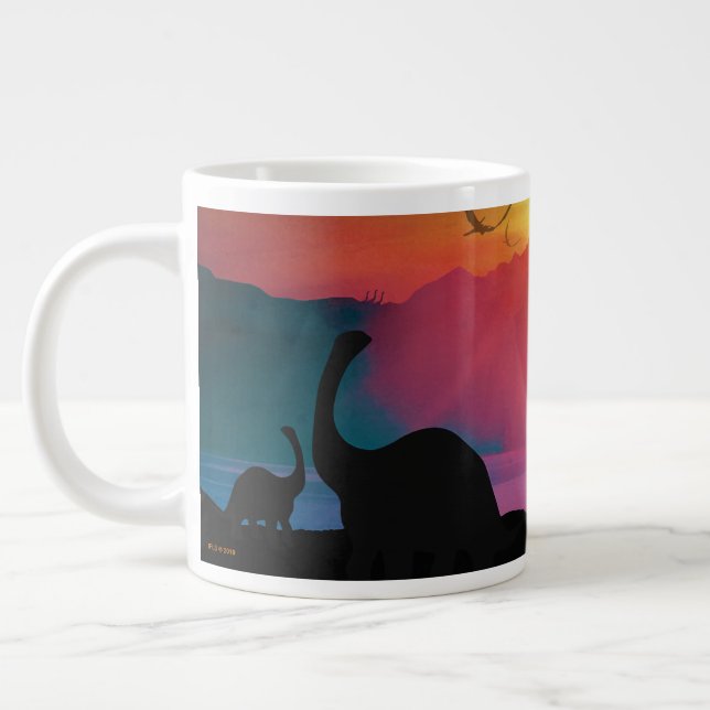 Taza De Café Gigante Sunset de dinosaurios (Izquierda)