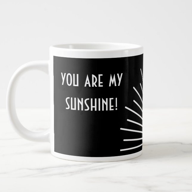 Taza De Café Gigante Sunshine Personalizado Blanco Negro (Izquierda)