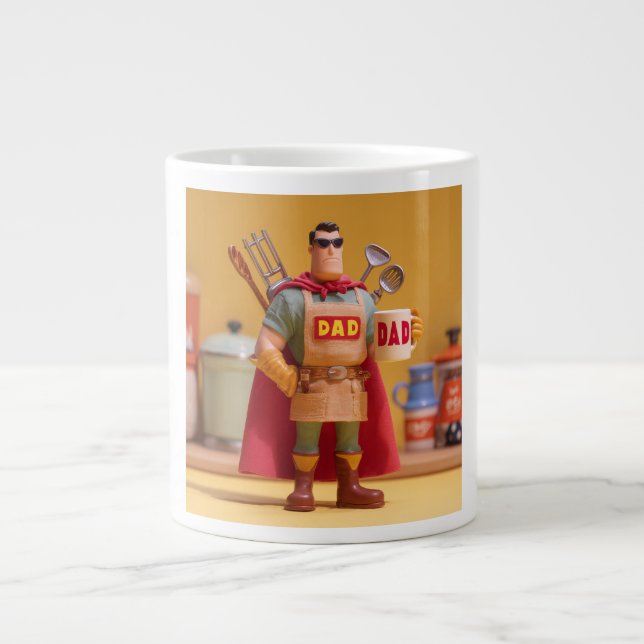Taza De Café Gigante Super Dad: 3D Character Illustration of a BBQ-Lovi (Frente)