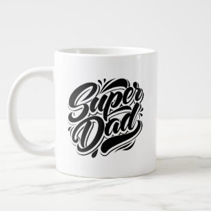 Taza De Café Gigante Super Dad Hero Tipografía Diseño-67888