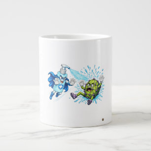 Taza De Café Gigante Super Sanitizador vs. Monstruo de Gérmenes