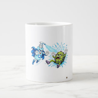 Taza De Café Gigante Super Sanitizador vs. Monstruo de Gérmenes
