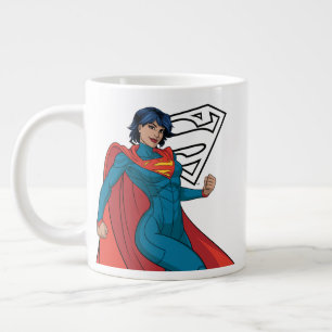 Taza De Café Gigante Supergirl abusando de un traje azul