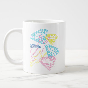 Taza De Café Gigante Supergirl and Logo Colored Outlines
