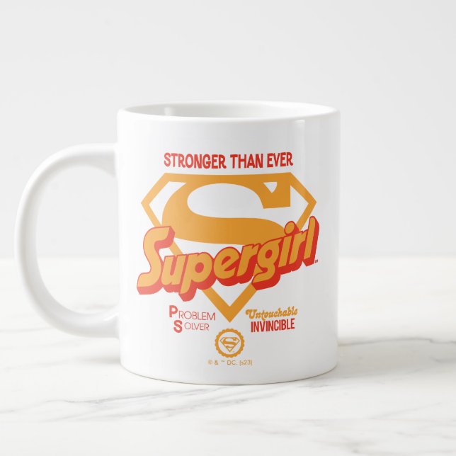 Taza De Café Gigante Supergirl Stronger Than Ever Retro Graphic (Izquierda)