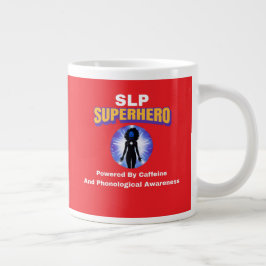 Taza De Café Gigante Superhéroe del SLP impulsado por Caffeine y Phono.