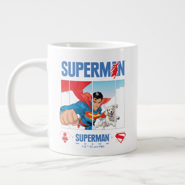 Taza De Café Gigante Superman y Krypto Take Flight (Izquierda)