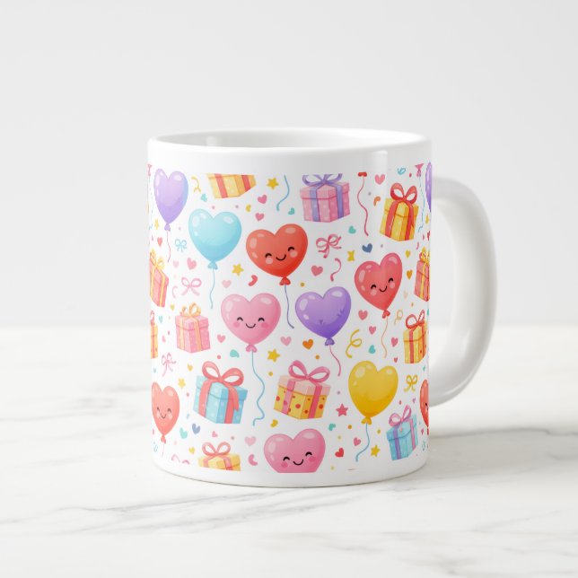 Taza De Café Gigante Sweet Heart Balloons Mug Gift for Any Occasion (Derecha)
