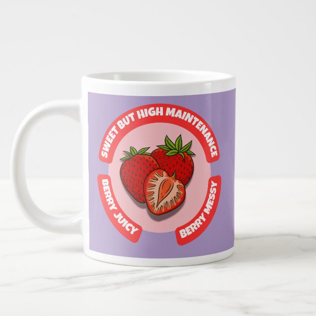 Taza De Café Gigante Sweet Juicy Strawberries Summer Fruit  (Izquierda)