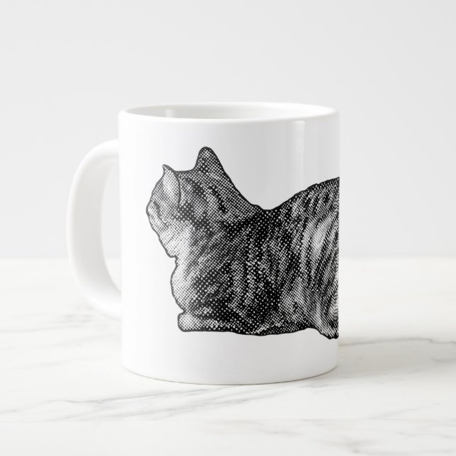 Taza De Café Gigante Tabby con garras atadas (Izquierda)