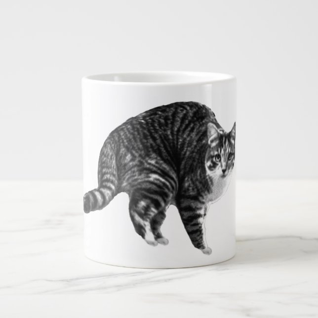Taza De Café Gigante Tabby Glow by Winter Window (Frente)