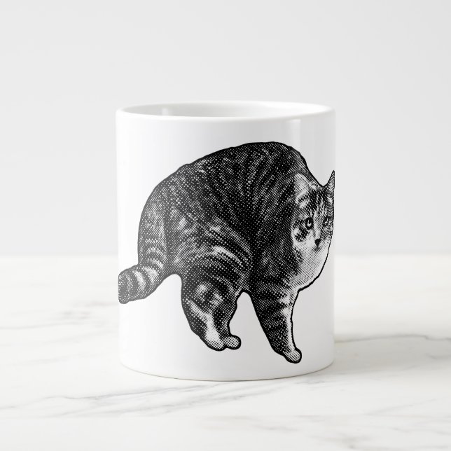 Taza De Café Gigante Tabby Under Snowlight Glow (Frente)