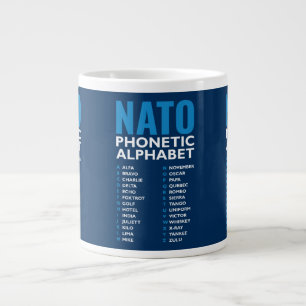 Taza De Café Gigante Tabla del alfabeto fonético de la OTAN Alfa-Zulu