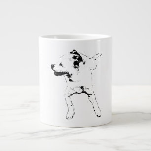 Taza De Café Gigante Tabla dinámica de hojas-chasa, Grinning Pup