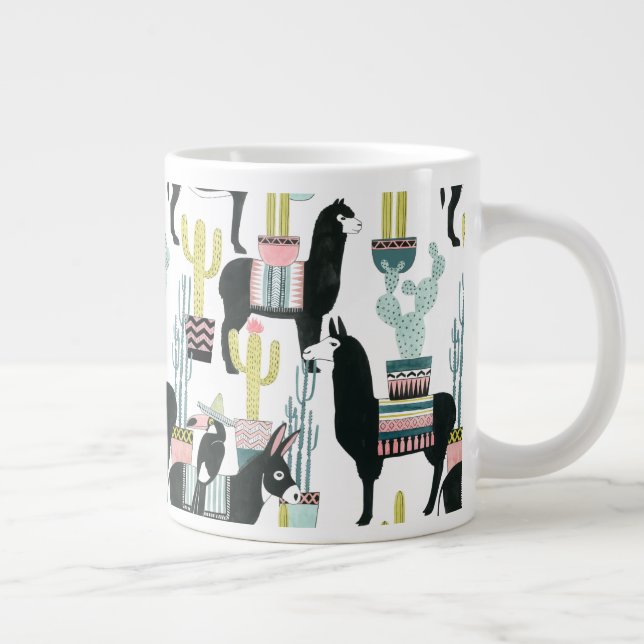 Taza De Café Gigante Taco sobre el amor | Patrón Llama y burro (Derecha)