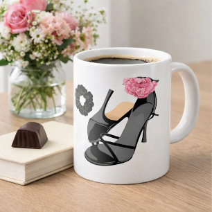 Taza De Café Gigante Tacones negros y tacones de novia – Feminismo con 