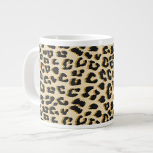 Taza De Café Gigante Tan Leopard Print