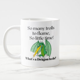 Taza De Café Gigante Tantos trolls que arden - dragón gruñón