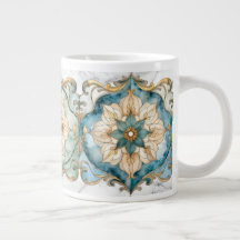 Taza de café gigante Tapiz de flor cerúlea