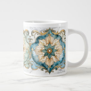 Taza de café gigante Tapiz de flor cerúlea