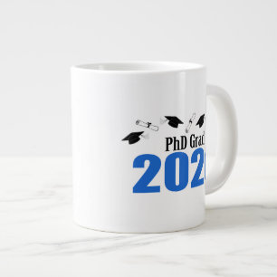 Taza De Café Gigante Tapones Y Diplomas Grad 2020 (Azul)