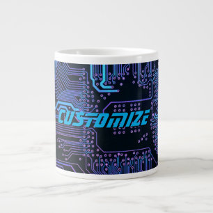 Taza De Café Gigante Tarjeta de circuito electrónico azul del Personali