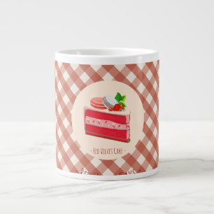 Taza De Café Gigante Tarta de terciopelo rojo con queso crema de fresa