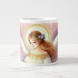 Taza De Café Gigante Tasse de Noël Aquarelle : Ange Céleste 