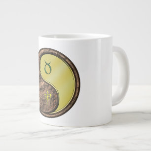 Taza De Café Gigante Tauro & Mono de Metal