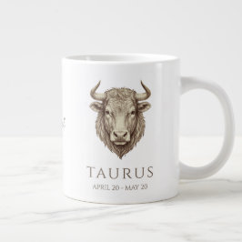 Taza De Café Gigante Tauro Zodiaco Nombre Personalizado y Fecha de Naci