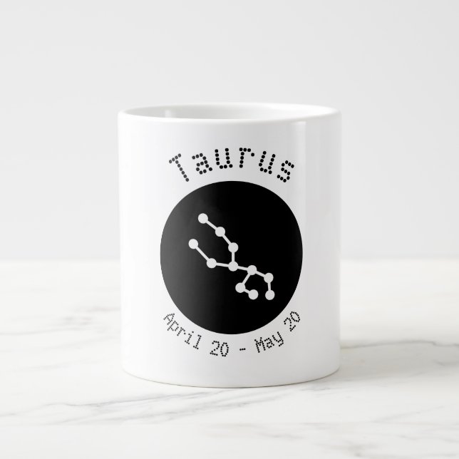 Taza De Café Gigante Taurus Dot Line Jumbo Mug (Frente)