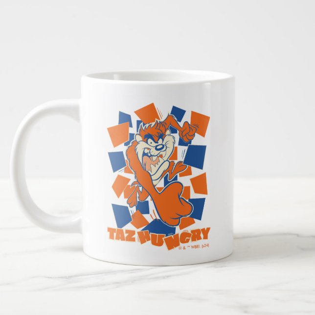Taza De Café Gigante TAZ™ Hungry Smashing Through Checker (Izquierda)
