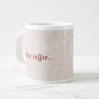 Taza beige con leyenda, Más café Menos problemas