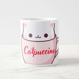 Taza De Café Gigante "Taza de café con forma de gato Catpuccino Cute"