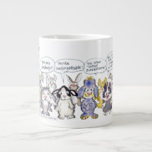 Taza gigante de 19 conejitos de dibujos animados