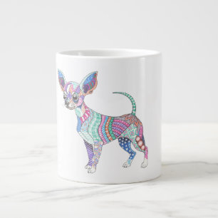 Taza De Café Gigante Taza gigante de Chihuahua vibrante