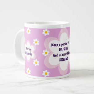 Taza De Café Gigante Taza gigante de margarita rosa 600 ml