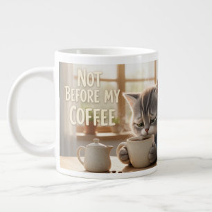 Taza De Café Gigante Taza gigante divertida de Tom y Luna 'No antes de