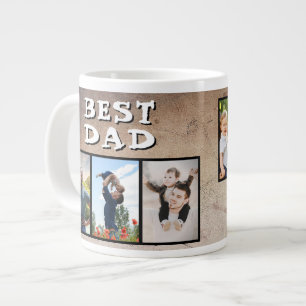 Taza De Café Gigante Taza gigante Rustic Best Dad Día del Padre 6 Fotos