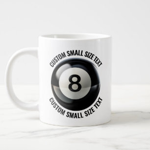 Taza De Café Gigante Taza Personalizada de Texto Grande Bola 8 Gigante 