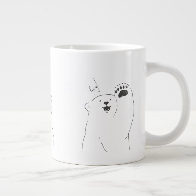Taza De Café Gigante tazón de diseño mínimo lindo (Derecha)