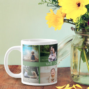 Taza De Café Gigante Te Amamos Abuela Colografo de Fotos Personalizado