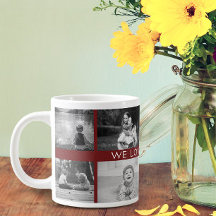 Taza De Café Gigante Te Amamos Abuela Colografo Personalizado de Fotos 