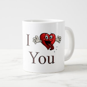Taza De Café Gigante Te amo corazón tonto