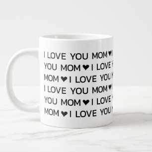 Taza De Café Gigante Te Amo Corazones Mamá