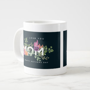 Taza De Café Gigante Te Amo Mamá Diseño Floral