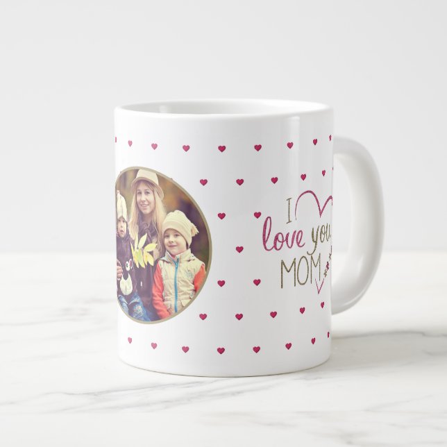 Taza De Café Gigante Te amo, mamá, el día de la madre (Derecha)